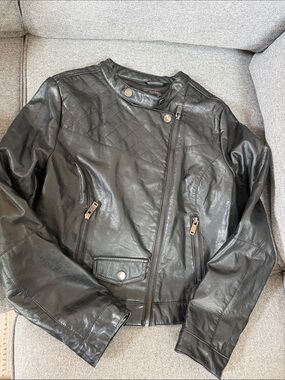 NYC  dollhouse outerwear Faux Leather Quilted Black Women's Jacket